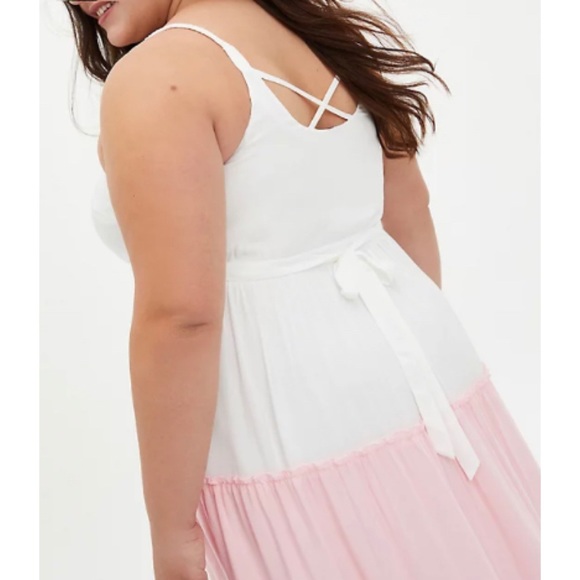 Torrid Colourblock Challis Tiered Maxi Dress Size 1X (14-16) - Picture 2 of 7